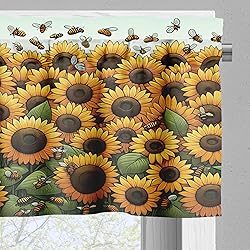 Ambesonne Summer Tones Valance & Tier Curtain 3 pcs