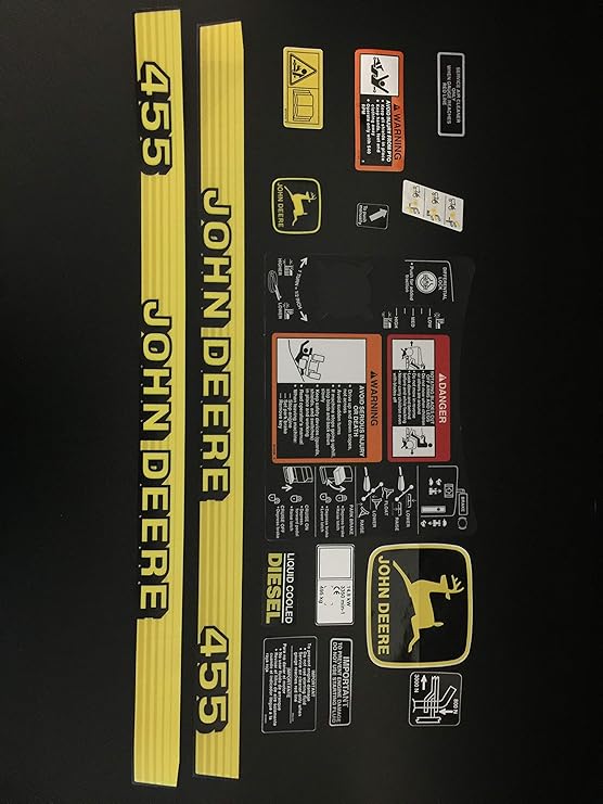 John Deere Complete Decal Kit for 455 Serial Number Above