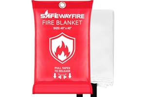 Safewayfire Emergency Fire Blanket - 1 Pack, 40'' x 40'' Fire Suppression Blanket for Kitchen, Fireproof Fiberglass Blanket for Home Safety, Swift Safe Fiberglass Fire Blankets