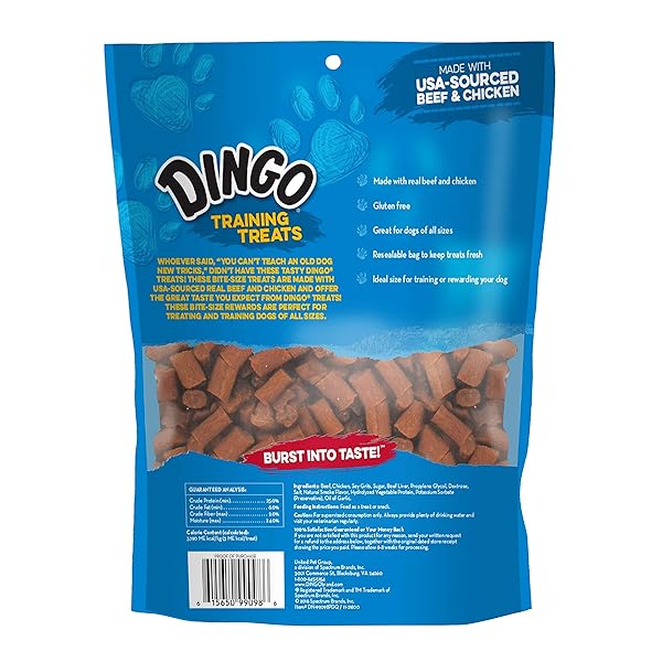 DINGO SOFT AND CHEWY TRAINING DOG TREATS MADE WITH REAL BEEF AND CHICKEN FOR SMALL, MEDIUM, AND LARGE DOGS 360-COUNT