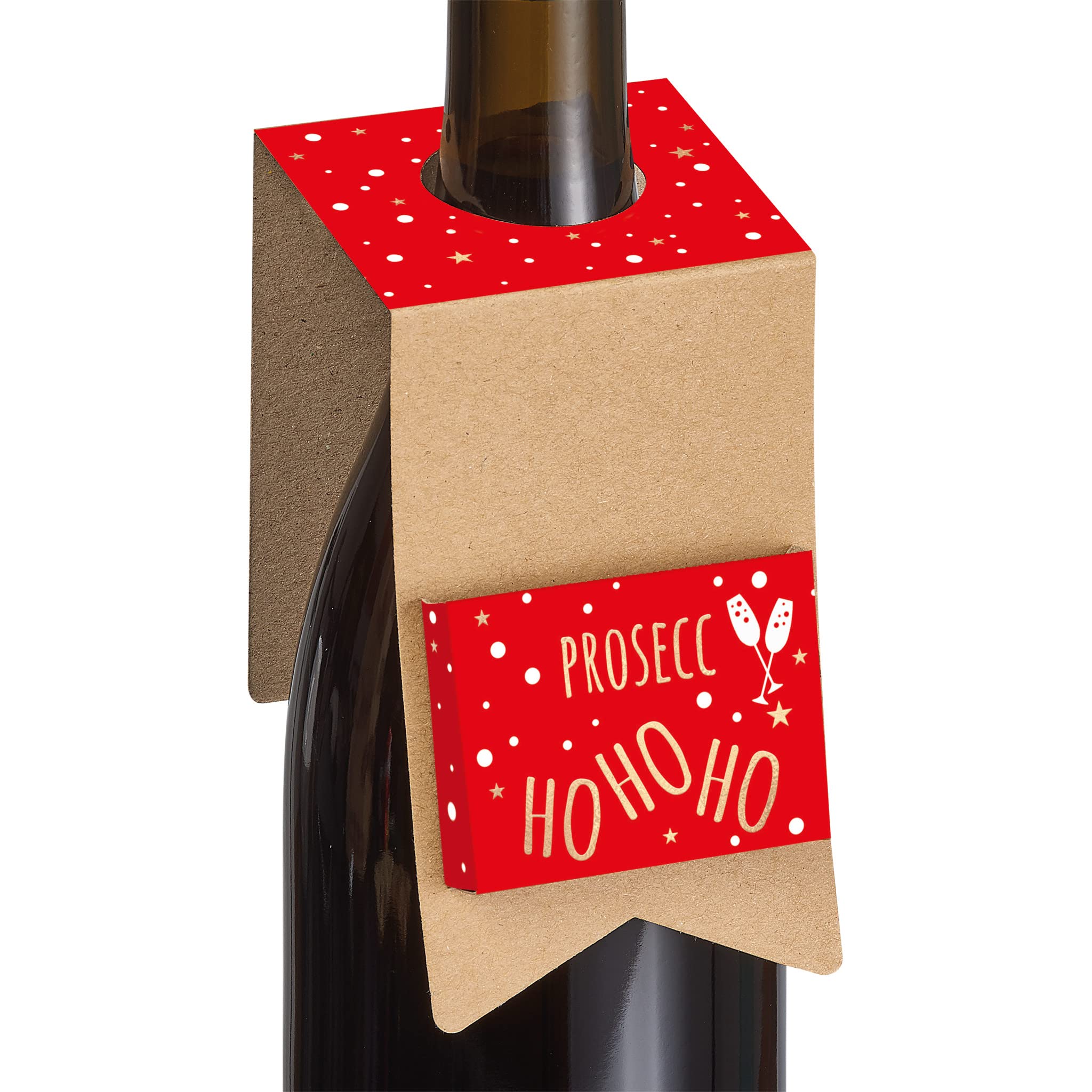 Susy Card Prosecc Ho Christmas Bottle Tags FSC (Pack of 10) 40049885