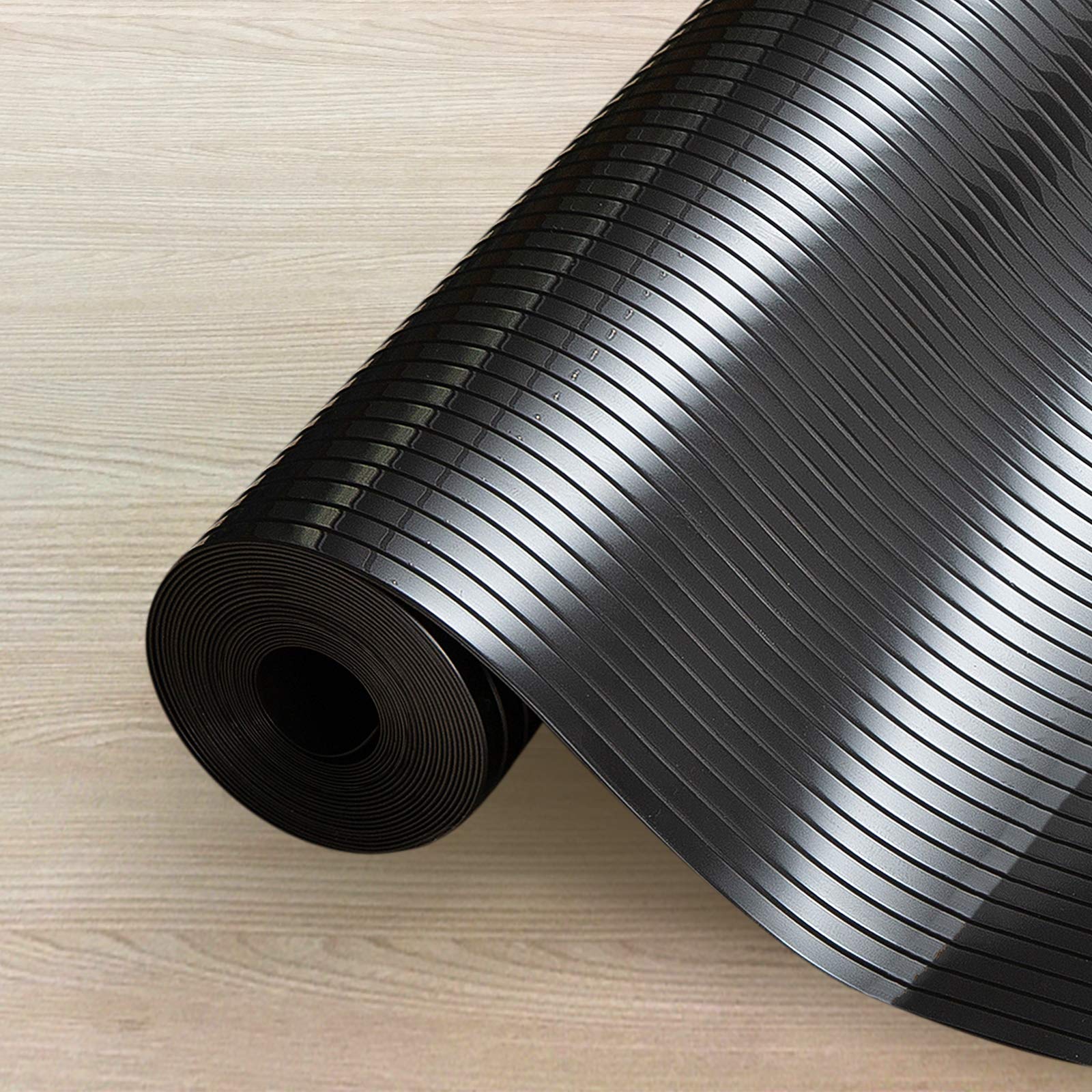 Drawer Liner, Non-Adhesive Shelf Liner, 12inch x 10FT Double Sided Non-Slip Cabinet Liner Washable for Kitchen, Shoe Rack - Black Rxemohesuoh