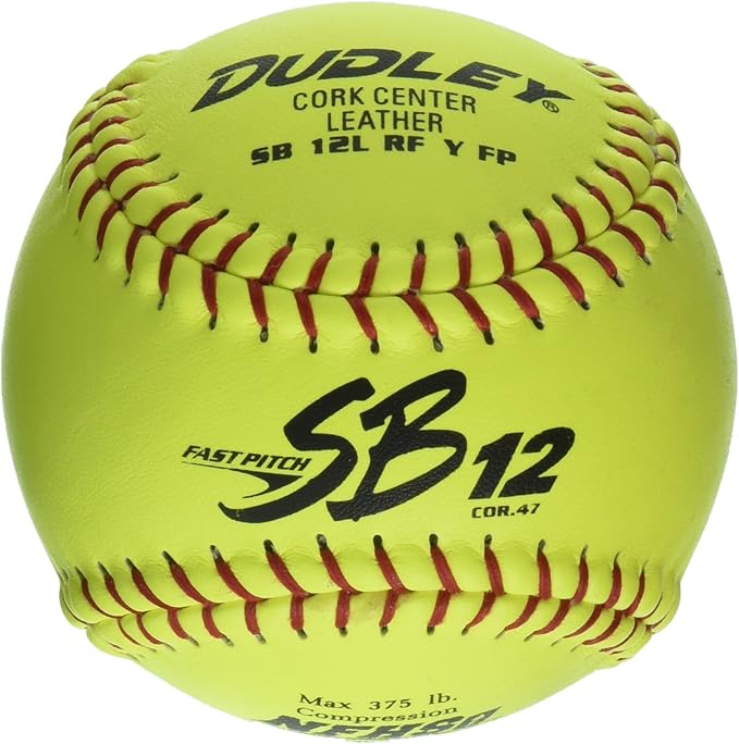 Dudley NFHS Sb 12L Leather Yellow Fast Pitch Softball (47/