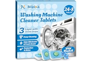 BELLALUCE Washing Machine Cleaner Tablets - Washer Machine Cleaner Tablets for HE Front Loader & Top Load Washer, Deep Cleaning & Remove Odor, Eco-friendly Deodorizer for Septic Safe (32 Pack)