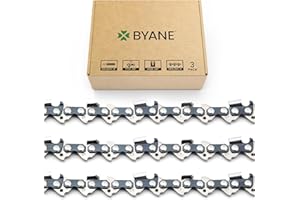 BYANE 18 Inch Chainsaw Chain, 325" Pitch, 050" Gauge, 72 Drive Links, Fits Husqvarna 440, 445, Poulan 4600, 4620, and More- H72 (3 Chains)