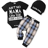 Renotemy Newborn Infant Baby Boy Clothes Outfits New to The Crew Outfits Long Pants Toddler Baby Boy Clothes Set