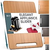 Ibyx Elegant Sliding Tray for Your Coffee Maker & Heavy Kitchen Appliances - Sturdy, Slides Easily from Under The Cabinet (Natural, 9.5”W x 14”D)