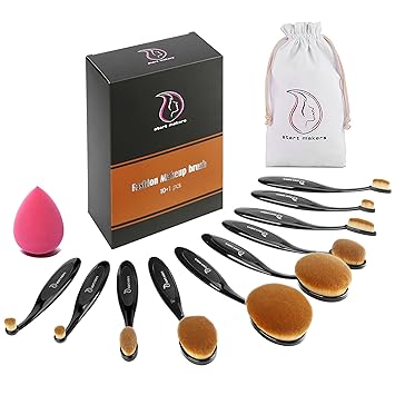 Make Up Pinsel ,Start Makers 10 Stück Premium Oval Make up Pinsel Set Professionelle Foundation Concealer Verblender Pinsel F