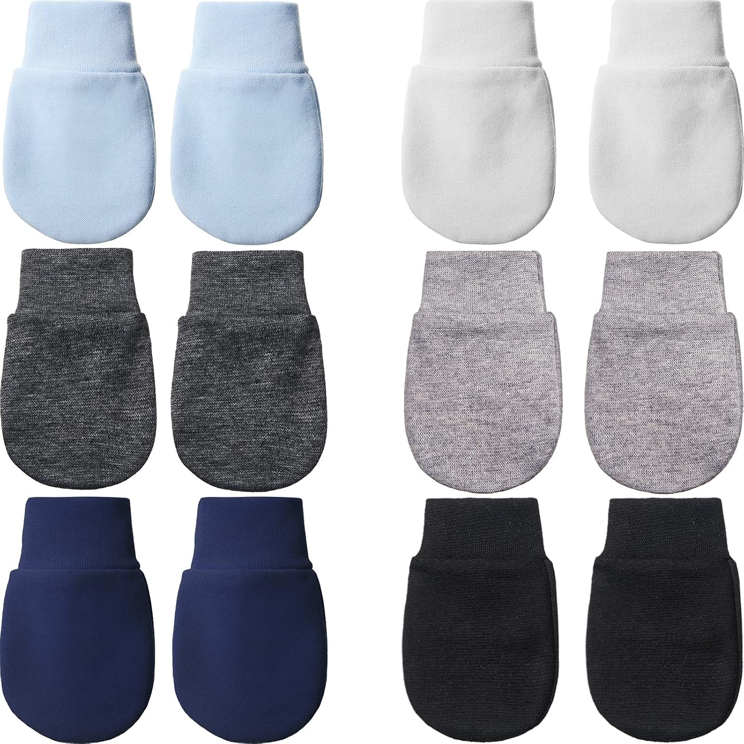 6 Pairs Newborn Baby Mittens Infant Toddler Gloves No Scratch Mittens for 0-6 Months Baby Boys Girls: Clothing