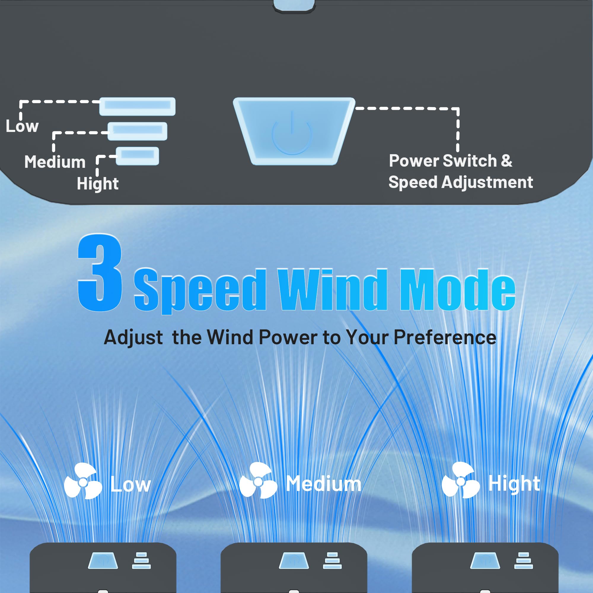 Portable Air Conditioners Fan, Mini Air Conditioner with 2 Ice Packs, 3 Speed Anti-leakage Water Personal Ice Air Cooler for Room Desk Office Home Tent（Lt02）