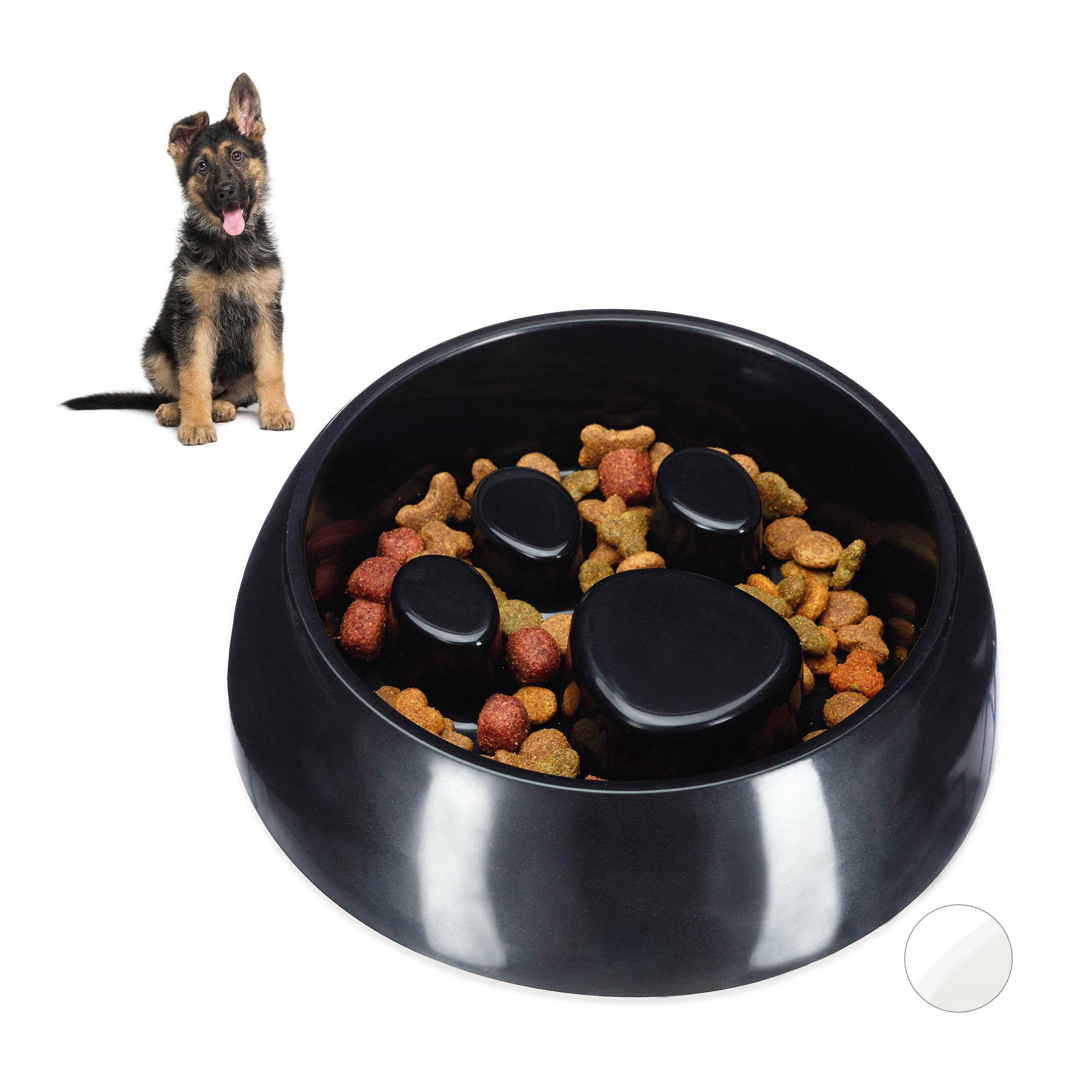 Relaxdays Relaxdays Foraging Feeding Bowl for Slow Eating, Cats & Dogs, Bloat Stop Dish, Dishwasher-Safe, Black