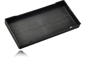 TOBYUL Small Black Mini Tray (20.5 x 10.3 cm) for Kitchen Counter, Bathroom for Vanity Items, Coffee Accessory, Serving Seaso