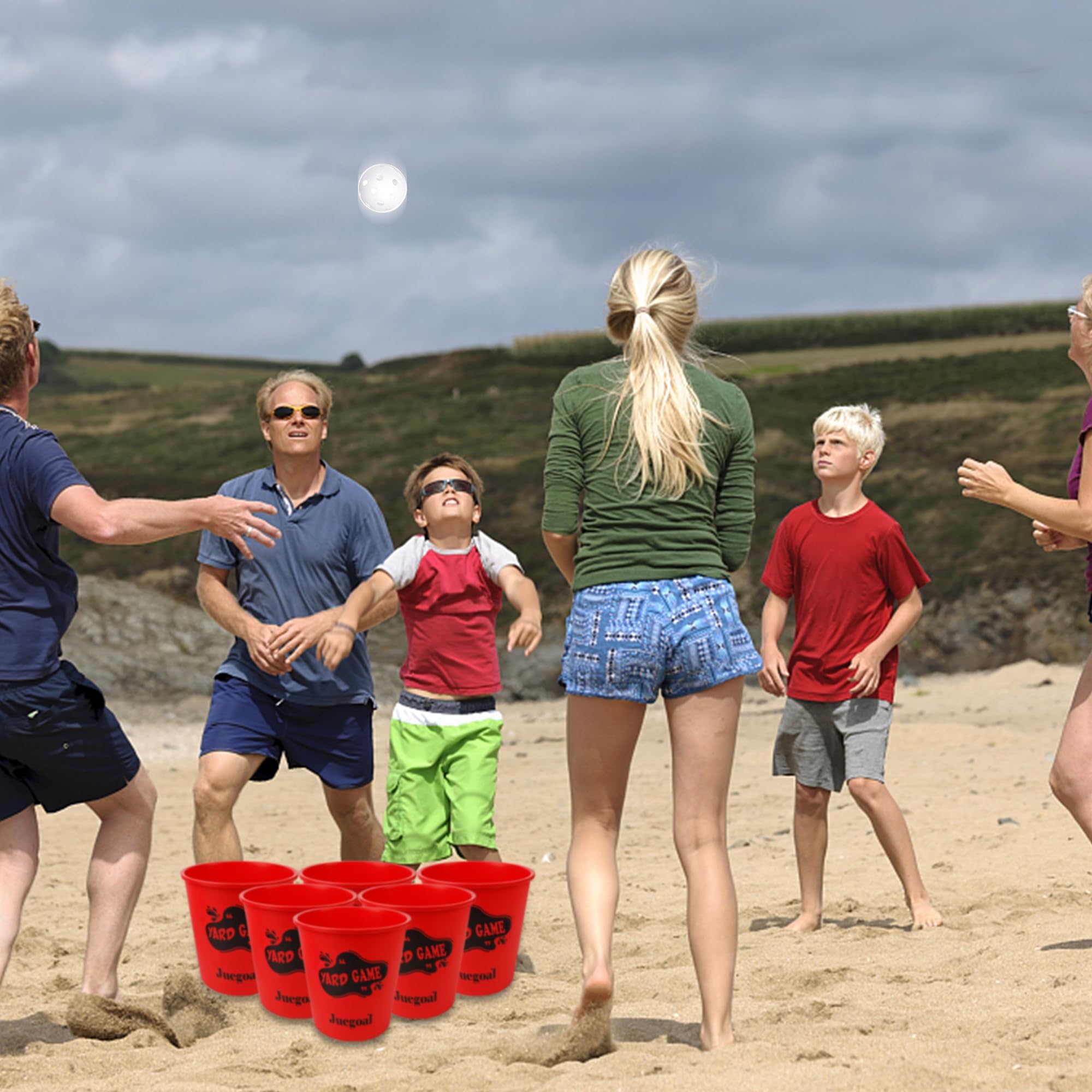 Juegoal Outdoor Giant Yard Pong Game Set Outdoor Toss Game Throwing Game for Beach, Camping, Lawn and Backyard