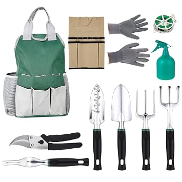Multifunktion Gartenwerkzeug Set Aus Polyester Und Aluminium Geschenk Fur Gartenarbeitliebhaber Von Eine Masse 30 10 40cm 2 Farbe Wahlbar Grun Amazon De Garten