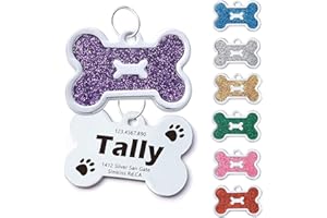 Pet Tags for Dogs Cats, Dog Tag Personalized Engraving Pet ID Tags, Stainless Steel Custom Name Tag for Dog and Cat, 4 lines 
