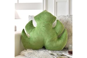 DDLIURY Leaf Pillow, Cute Decorative Throw Plant Pillow Aesthetic Decor Nature Pillow for Bed Couch, Leaves Shaped Pillow Perfect for Bedroom Living Room (Light Green, 15 Inches)