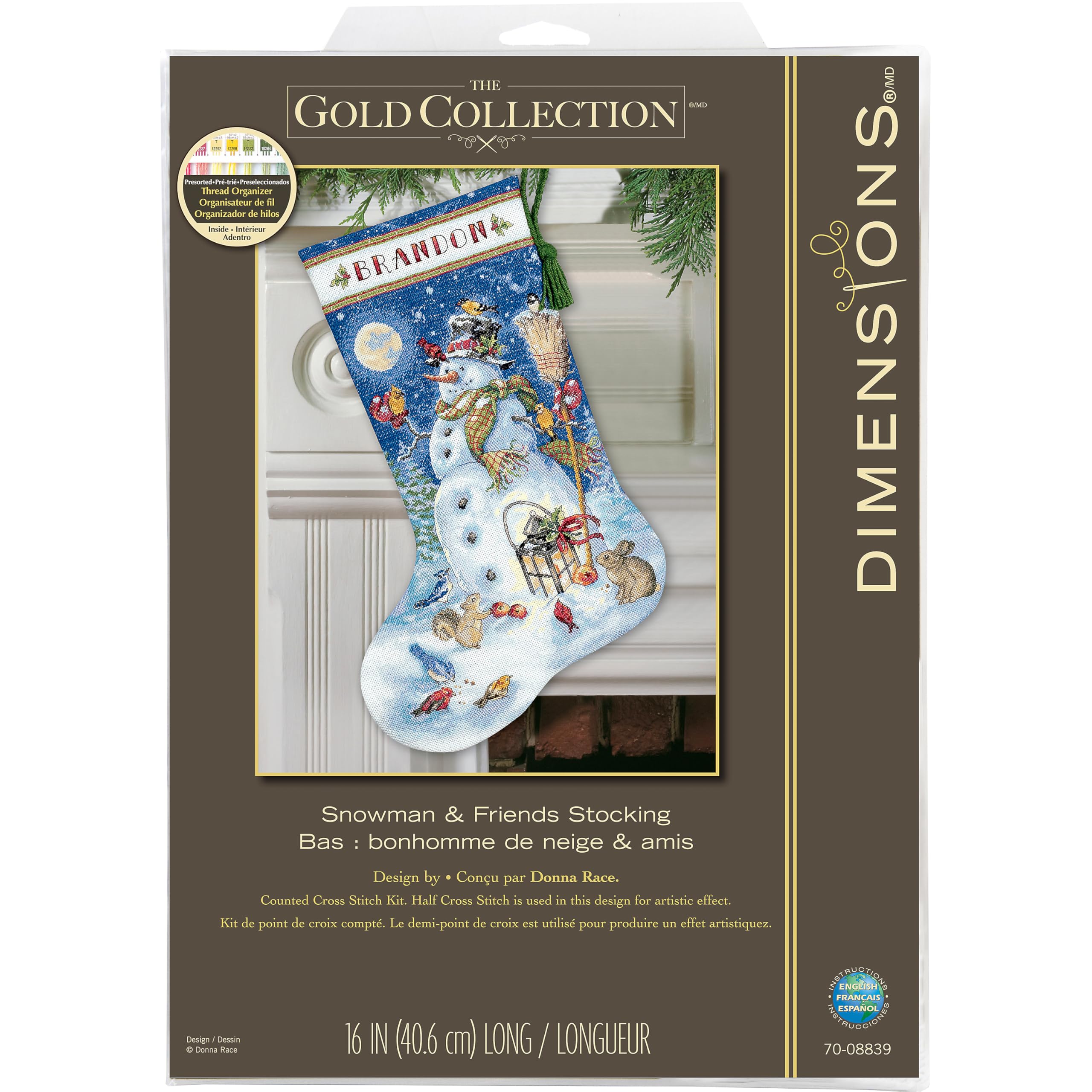 Dimensions Snowman & Friends, Wool, Holiday Glow, by The Yard