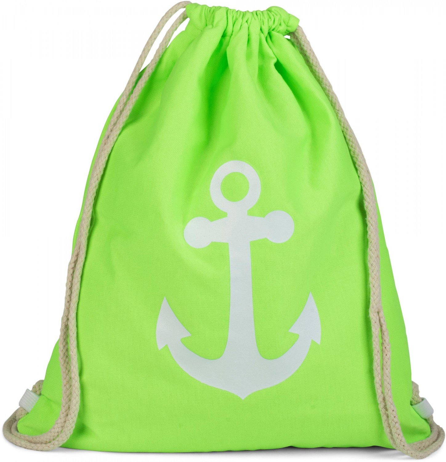 styleBREAKER gym bag rucksack with anchor print, sports bag, unisex 02012089, Colour:Neon green/white