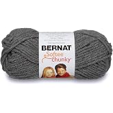Bernat Softee Chunky Yarn, 3.5 Oz, Gauge 6 Super Bulky, True Grey