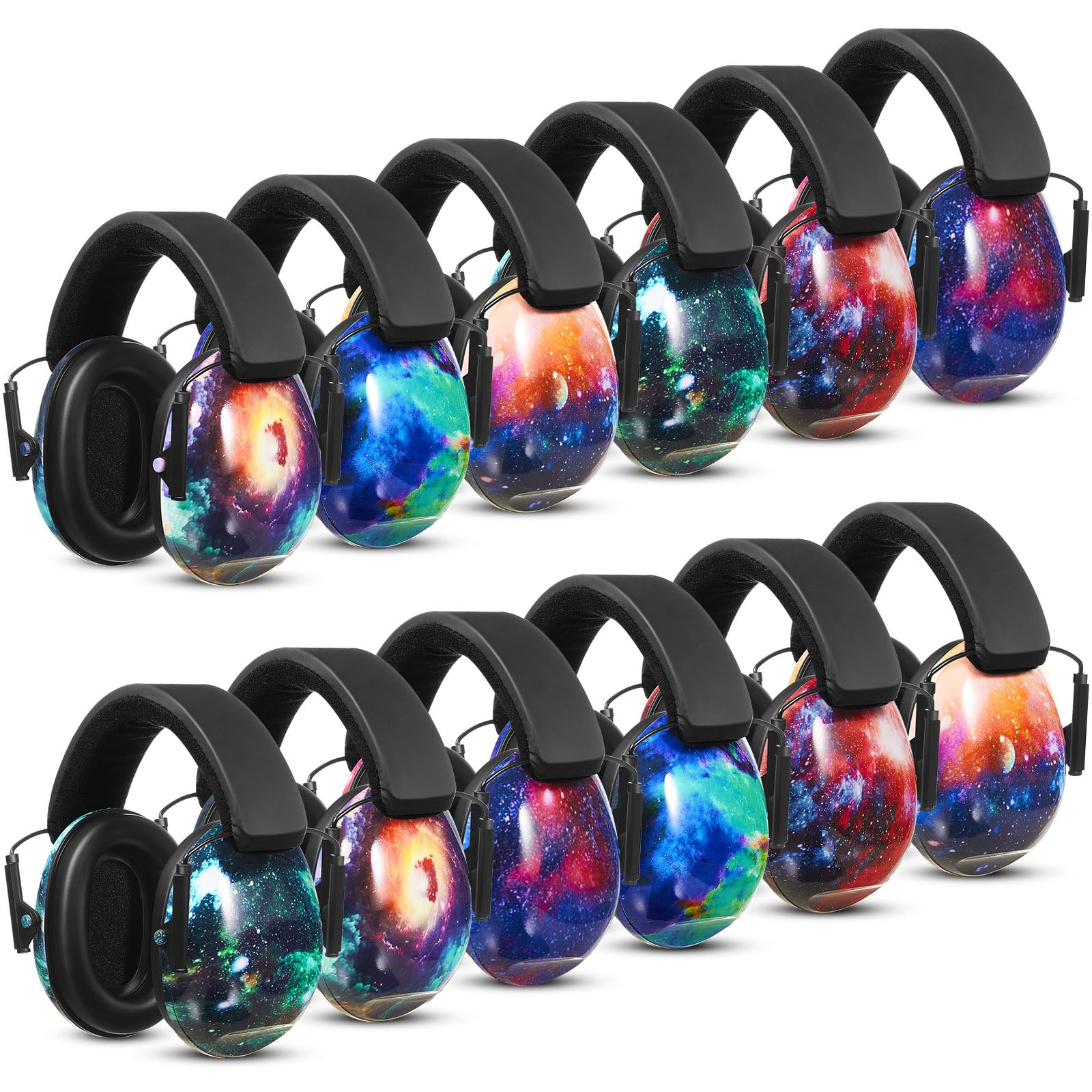 Photo 1 of Amylove 12 Pcs Kids Ear Protection Noise Cancelling Headphones Ear Muffs Bulk 27db Sensory Headphones Noise Reduction Hearing Protection Earmuffs for Autism Concert (Classic Style, Starry Sky Color)