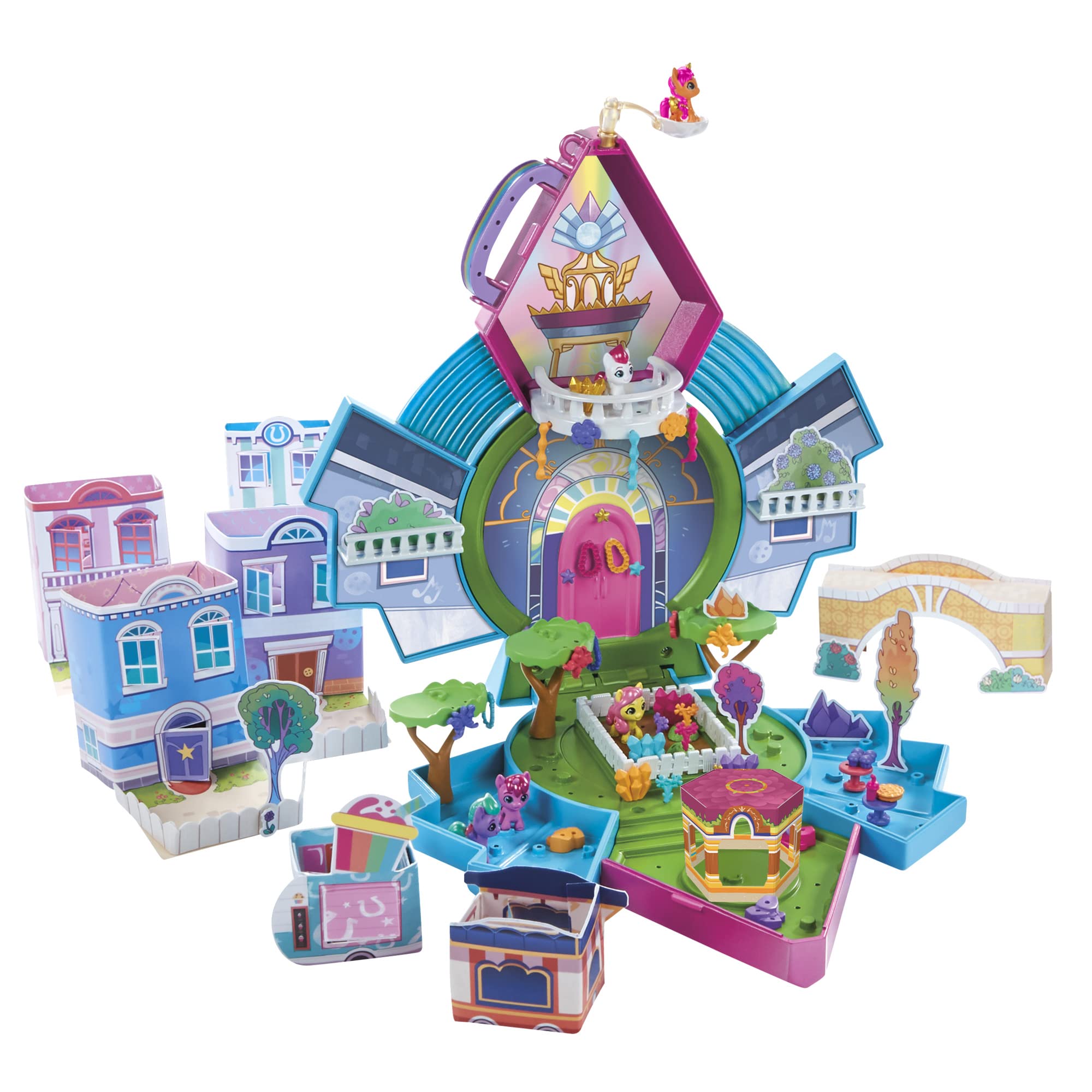 My Little Pony Mini World Magic Epic Mini Crystal Brighthouse Toy, Playset with 5 Collectible Figures, Kids Ages 5+