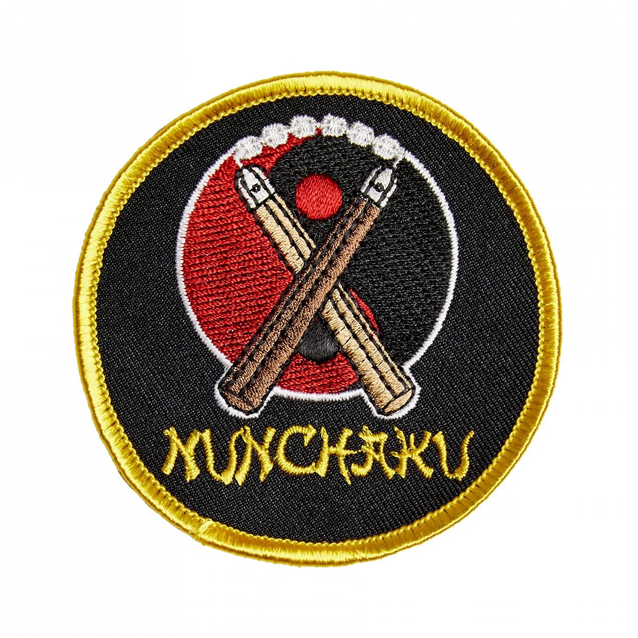 Martial Arts Embroidered Patches Badges - Weapons Yin Yang Nunchaku Patch