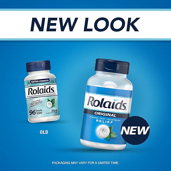 ROLAIDS ORIGINAL STRENGTH ANTACID, 96 CHEWABLE TABLETS, MINT FLAVOR, ORIGINAL STRENGTH HEARTBURN RELIEF