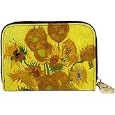 Monarque RFID Secure Armored Zipper Wallet (Van Gogh Sunflowers)
