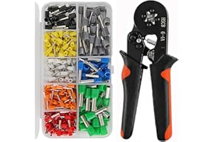 400Pcs Ferrule Crimping Tool Kit with 400pcs Wire Terminals Crimping Connectors Wire Ends Ferrules AWG 23-7 Self-Adjustable W