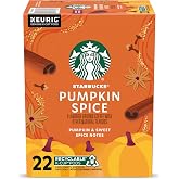Starbucks K-Cup Coffee Pods, Pumpkin Spice Flavored for Keurig Coffee Makers, 100% Arabica, Limited Edition, 1 Box (22 Pods)