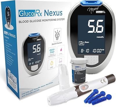 GlucoRx Nexus Blood Glucose Monitor Kit - Accurate & Fast Results