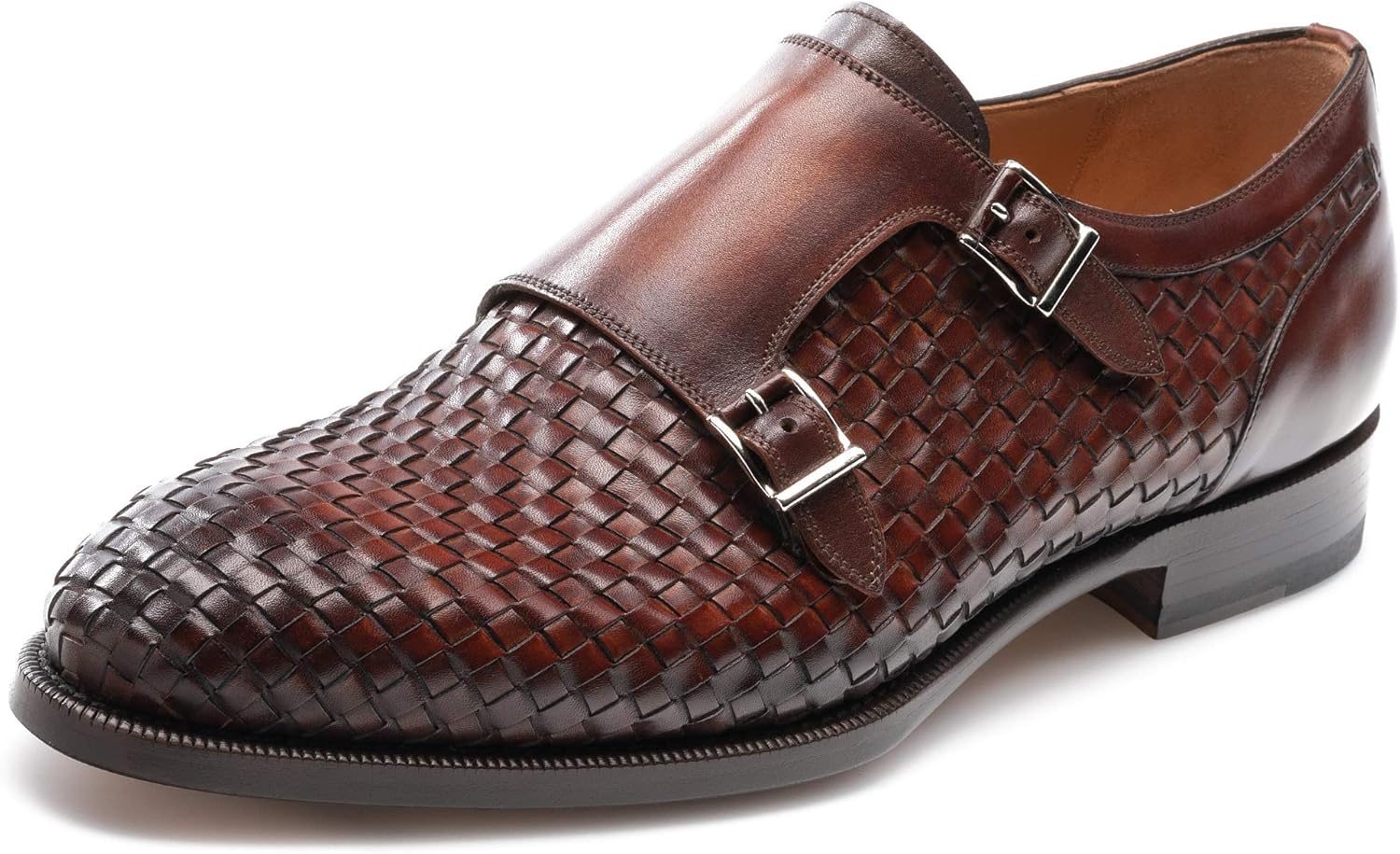 magnanni monk strap cognac