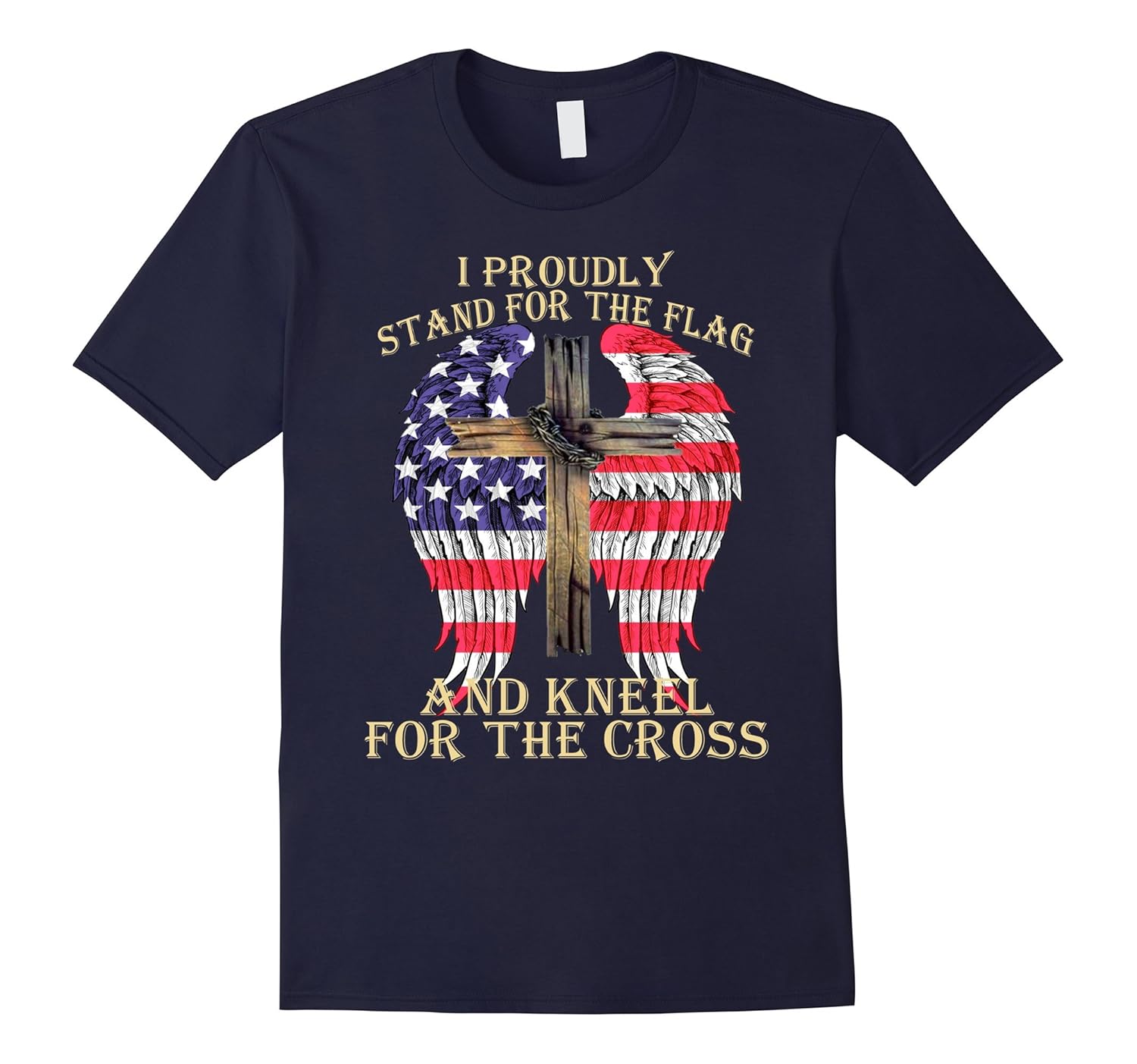 Stand For The Flag Kneel For The Cross T Shirt-ANZ