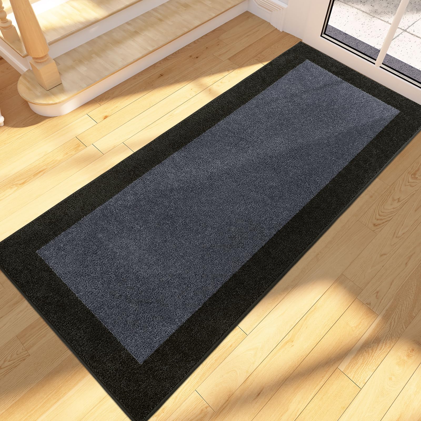 FCSDETAIL Dirt Trapper Indoor Door Mat 60 x 150 cm, Non-slip Entrance Rug, Machine Washable Dog Doormat, Inside Runner Rug for Hallway, Kitchen, Entryway