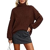 PRETTYGARDEN Oversized Sweaters for Women Fall Clothes 2026 Long Sleeve Mock Neck Tops Chunky Knit Pullover Winter Clothing