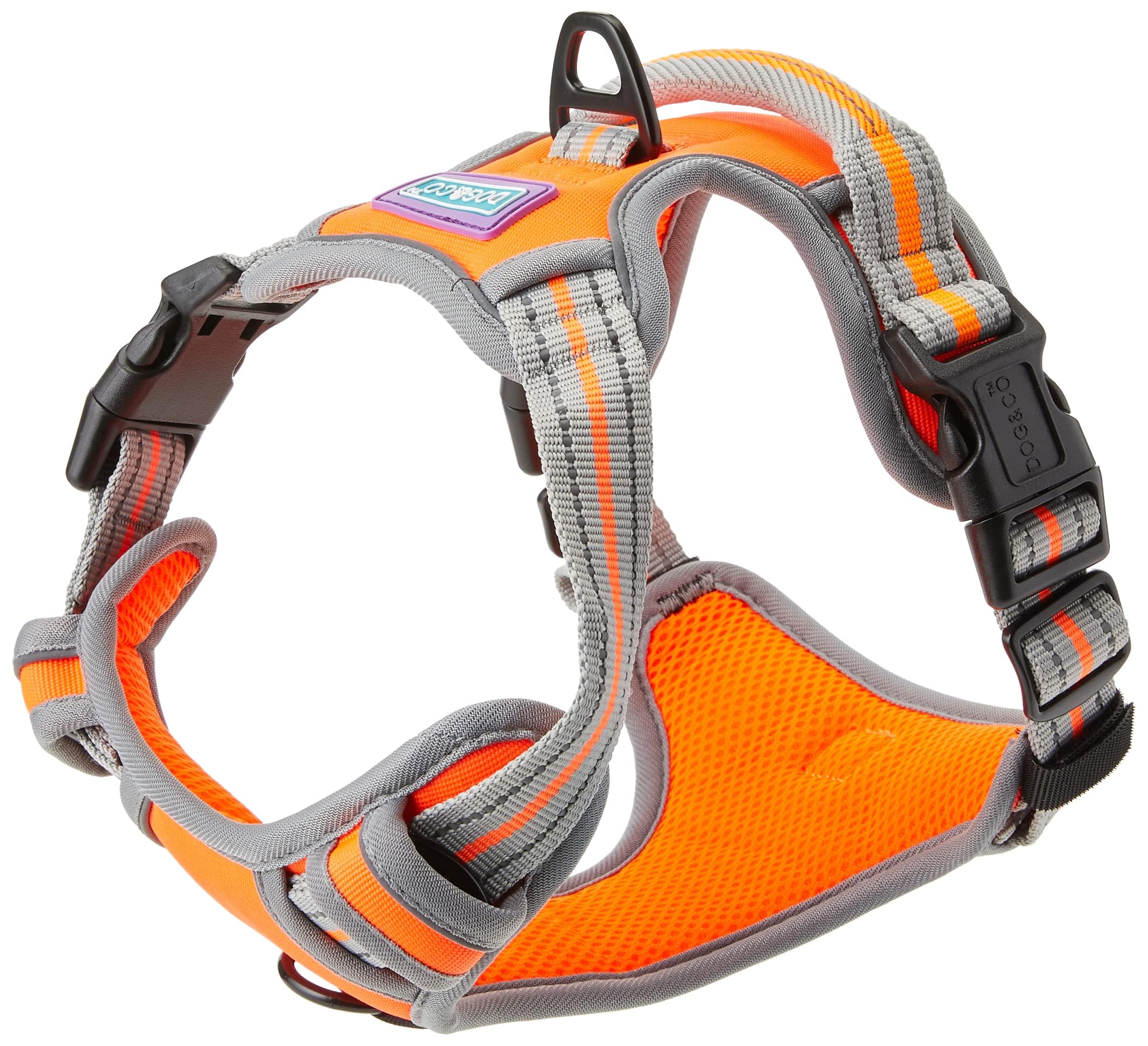 Dog & Co Sports Harness, Padded and Reflective, Orange Medium