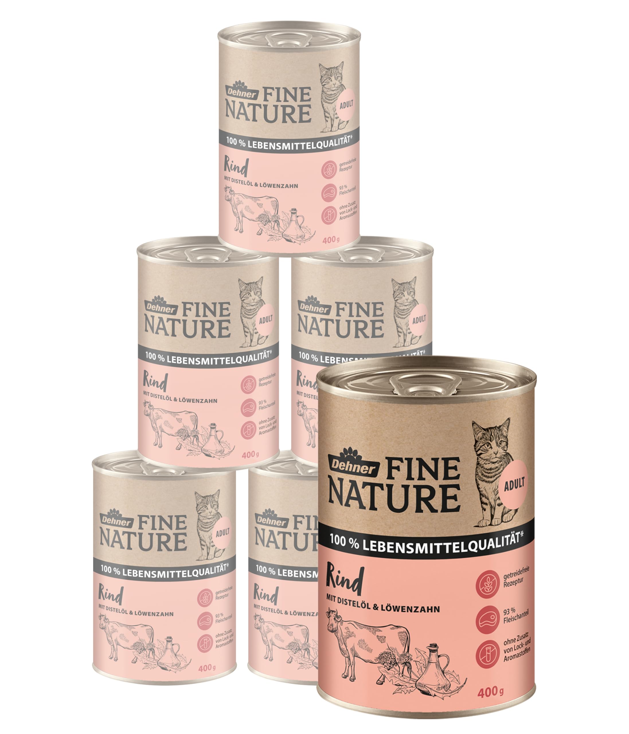Dehner fine nature Cat Food Adult (Live, Cow