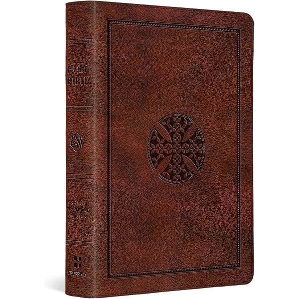 ESV Compact Bible (TruTone, Walnut, Weathered Cross Design): ESV