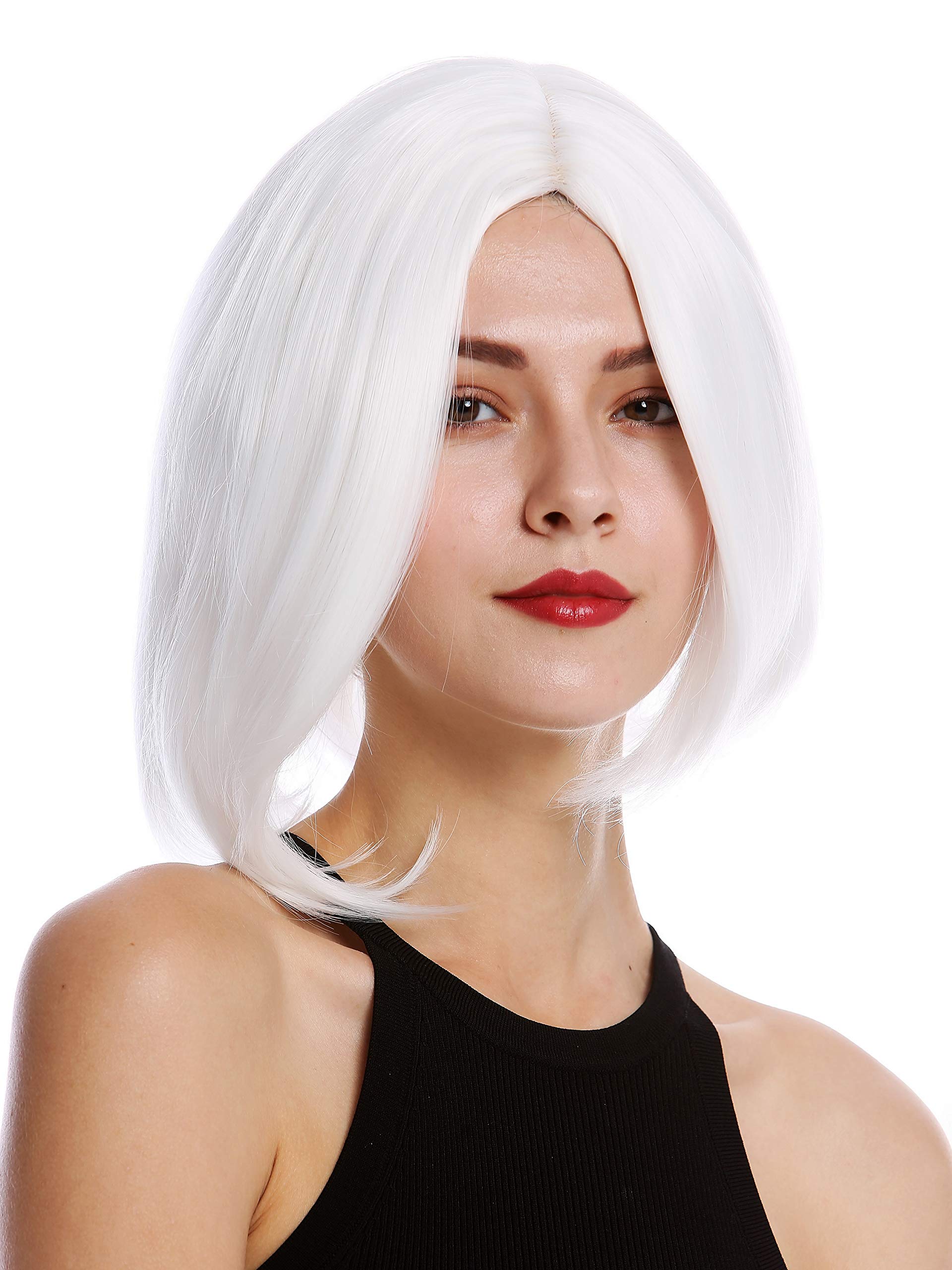 WIG ME UP - YZF-4360-1001 Lady Quality Wig short Longbob Bob middle parting curved tips white
