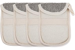 SMASOLO 4pcs Black Linen Soap Pouches Bath Soap Holder with Foaming Net Exfoliating Mesh Bags for Shower