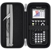 Baval Hard Case for Texas Instruments TI-84 Evo/TI-84 Plus CE Calculator | Fits for TI-84 Evo/TI-84 Plus CE/TI-84 Plus/TI-Nspire CX II CAS/TI-Nspire CX II Calculator, Black Case+White Zipper