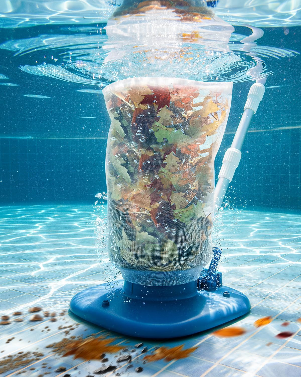 Photo 1 of * * *MISSING  BAG***Rechargeable Pool Leaf Vacuum with Telescopic Pole, 83GPM Powerful Suction– Cordless Pool Skimmer for Inground & Above Ground Pools with 6.6Gal Leaf Catcher Bag for Heavy Debris Areas* * *MISSING  BAG***