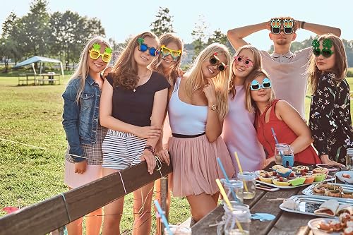 3 Paires De Lunettes Fun Hawaïennes - Pour Fête Déguisement - Accessoire Photo Amusant