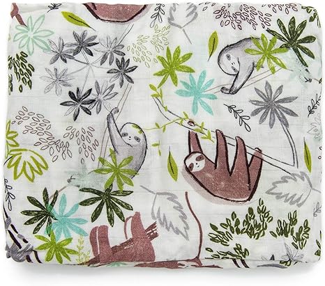 sloth muslin swaddle