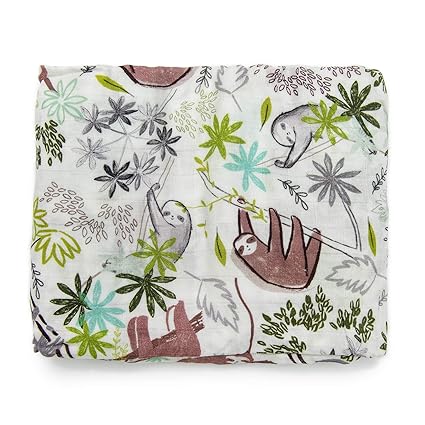 sloth muslin blanket