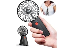 AAOLIN Mini Handheld Portable Foldable Small Fan USB Rechargeable Personal Fan Neckable Desktop 4-speed 3-in-1 Mute Handheld Small Fan 6-15 Hours Continuity Suitable for Summer Travel Camping Outdoor Kids