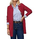 GRACE KARIN Women's Fall Long Cardigan Sweaters with Pockets, Button Knit Blazer Trendy, Open Front Dressy Casual Jacket