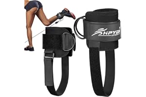 HPYGN Ankle Strap for Cable Machine, Padded Ankle Straps for Cable Machine Kickbacks, Glute Workouts, Leg Extensions, Curls, Booty Hip Abductors Exercise, Adjustable Comfort Ankle Cuff for Gym