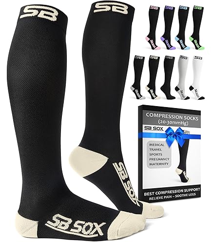Amazon.com: SB SOX - 2 Pairs Compression Socks, Size Medium (Black