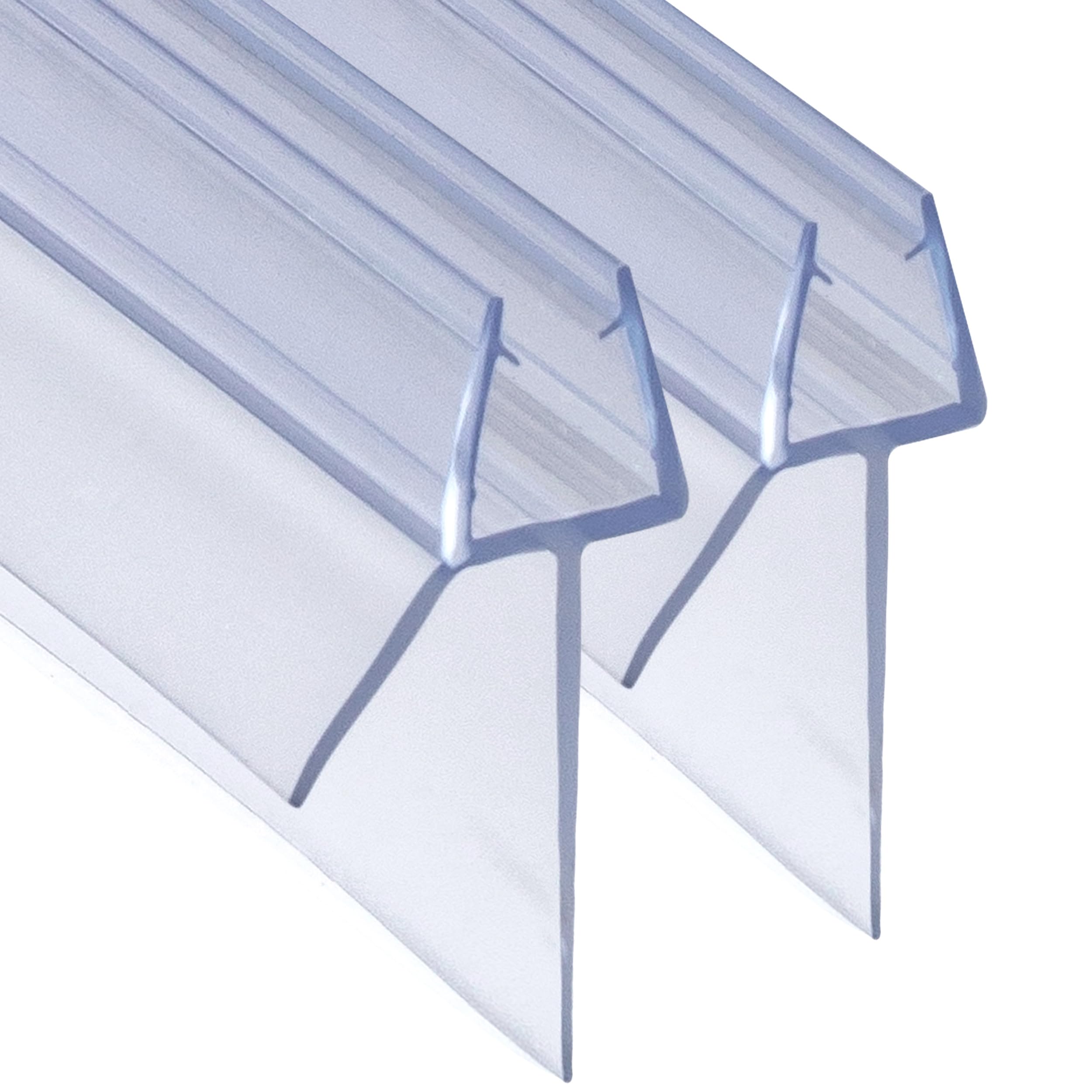 DOPPOSO BJ6-100 Shower Seal 2 x 100 cm Replacement Seal for 4 mm / 5 mm / 6 mm Shower Cubicles Bath with Longer Drip Profile 20 mm Extended Rubber Lips Glass Door Seal